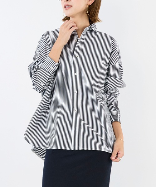 TICCA(ティッカ)の「【TICCA】スクエアビッグストライプシャツ(シャツ/ブラウス・レディース・ホワイト×ブラック・1)」の3枚目の写真