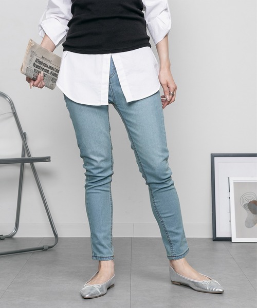 ElegChic(エレグシック)の「美脚スキニーパンツ(その他パンツ・レディース・ブルー系その他2/ネイビー系/カーキ/ホワイト系その他/チャコールグレー/ブルー系その他/ブラック/ベージュ系その他/ブルー/カーキ系/グレー系その他/ダークネイビー/ホワイト系その他2/ベージュ/ライトブルー/ネイビー系1/ブラック系その他/ネイビー・L/M/XXL/XL/4L)」の12枚目の写真