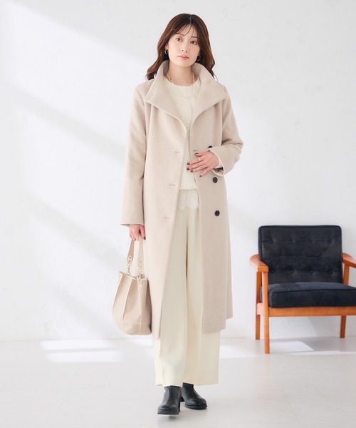 a.v.v（アーヴェヴェ）の「2WAY 折り返し ラペル ロング コート（チェスターコート・レディース・グレー/ベージュ/ブラック・38/34/42/40/36）」の6枚目の写真