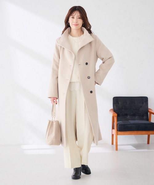 a.v.v（アーヴェヴェ）の「2WAY 折り返し ラペル ロング コート（チェスターコート・レディース・グレー/ベージュ/ブラック・38/34/42/40/36）」の7枚目の写真