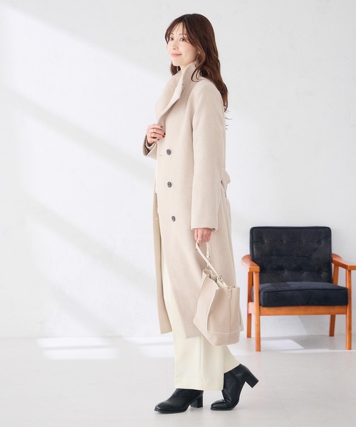 a.v.v（アーヴェヴェ）の「2WAY 折り返し ラペル ロング コート（チェスターコート・レディース・グレー/ベージュ/ブラック・38/34/42/40/36）」の11枚目の写真