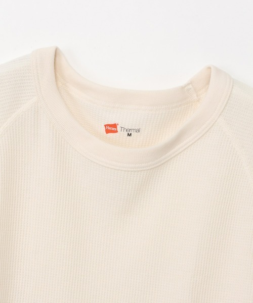 HANES（ヘインズ）の「【Hanes/ヘインズ】レディース Thermal for HER ロングスリーブTシャツ（Tシャツ/カットソー・レディース・オフホワイト/レッド/グレー系・LARGE/MEDIUM）」の8枚目の写真