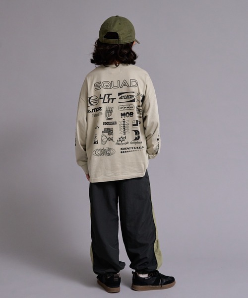 PAIRMANON STREET（ペアマノンストリート）の「【90-160cm】 【撥水機能】 ナイロン パンツ 配色 ライン デザイン 【PAIRMANON STREET】（その他パンツ・キッズ・ベージュ/チャコールグレー/パープル/ネイビー・140/100/150/110/130/120/90/160）」の7枚目の写真