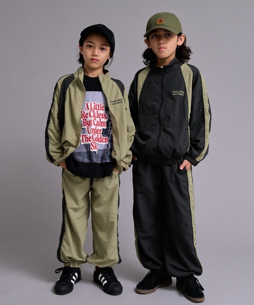 PAIRMANON STREET（ペアマノンストリート）の「【90-160cm】 【撥水機能】 ナイロン パンツ 配色 ライン デザイン 【PAIRMANON STREET】（その他パンツ・キッズ・ベージュ/チャコールグレー/パープル/ネイビー・140/100/150/110/130/120/90/160）」の13枚目の写真