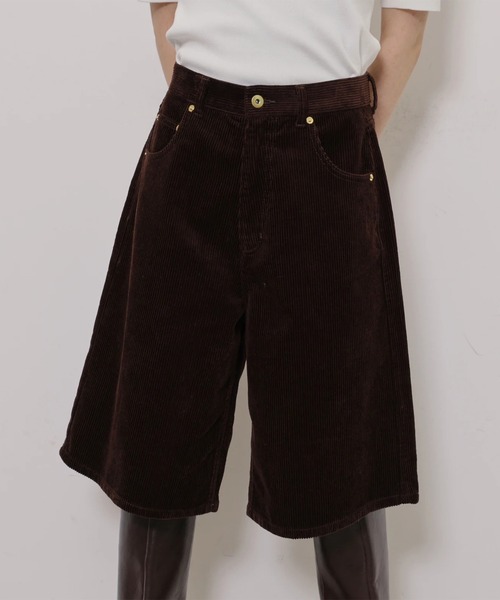 CADUNE(カデュネ)の「コーデュロイハーフパンツ(その他パンツ・レディース・オフホワイト/ブラウン・38/36)」の2枚目の写真