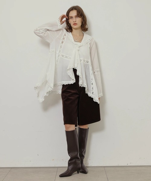 CADUNE(カデュネ)の「コーデュロイハーフパンツ(その他パンツ・レディース・オフホワイト/ブラウン・38/36)」の8枚目の写真