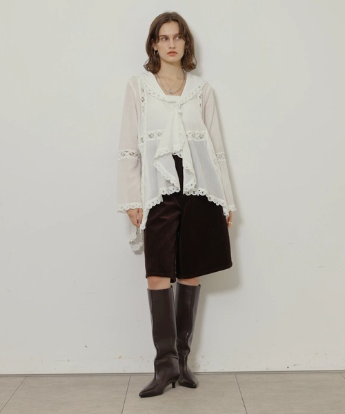 CADUNE(カデュネ)の「コーデュロイハーフパンツ(その他パンツ・レディース・オフホワイト/ブラウン・38/36)」の9枚目の写真