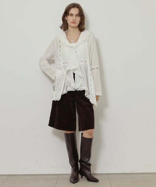 CADUNE(カデュネ)の「コーデュロイハーフパンツ(その他パンツ・レディース・オフホワイト/ブラウン・38/36)」の11枚目の写真