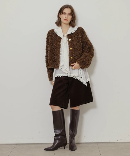 CADUNE(カデュネ)の「コーデュロイハーフパンツ(その他パンツ・レディース・オフホワイト/ブラウン・38/36)」の13枚目の写真