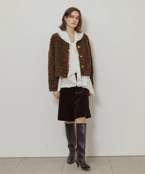 CADUNE(カデュネ)の「コーデュロイハーフパンツ(その他パンツ・レディース・オフホワイト/ブラウン・38/36)」の14枚目の写真