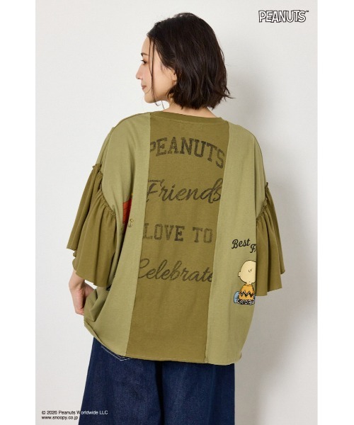 RODEO CROWNS WIDE BOWL(ロデオクラウンズワイドボウル)の「(PEANUTS)カスタムドッキングTシャツ(Tシャツ/カットソー・レディース・ブラック/オフホワイト/カーキ・FREE)」の10枚目の写真