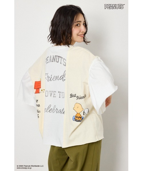 RODEO CROWNS WIDE BOWL(ロデオクラウンズワイドボウル)の「(PEANUTS)カスタムドッキングTシャツ(Tシャツ/カットソー・レディース・ブラック/オフホワイト/カーキ・FREE)」の15枚目の写真