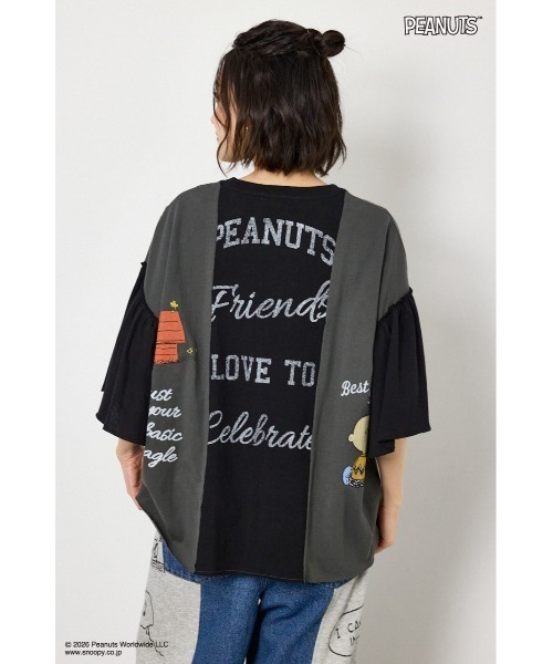 RODEO CROWNS WIDE BOWL(ロデオクラウンズワイドボウル)の「(PEANUTS)カスタムドッキングTシャツ(Tシャツ/カットソー・レディース・ブラック/オフホワイト/カーキ・FREE)」の6枚目の写真