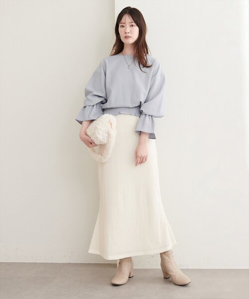 natural couture(ナチュラルクチュール)の「2WAYスカラップブラウス(シャツ/ブラウス・レディース・その他2/グレイッシュベージュ/サックスブルー/ブラウン/その他1/ブラック/アイボリー/ボルドー・FREE)」の9枚目の写真