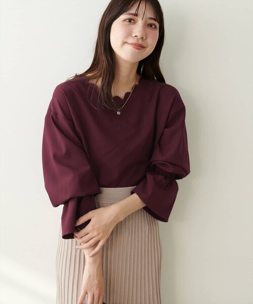 natural couture(ナチュラルクチュール)の「2WAYスカラップブラウス(シャツ/ブラウス・レディース・その他2/グレイッシュベージュ/サックスブルー/ブラウン/その他1/ブラック/アイボリー/ボルドー・FREE)」の16枚目の写真