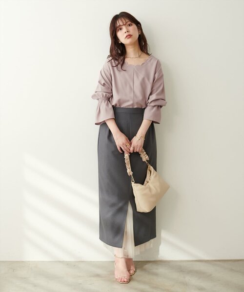 natural couture(ナチュラルクチュール)の「2WAYスカラップブラウス(シャツ/ブラウス・レディース・その他2/グレイッシュベージュ/サックスブルー/ブラウン/その他1/ブラック/アイボリー/ボルドー・FREE)」の21枚目の写真