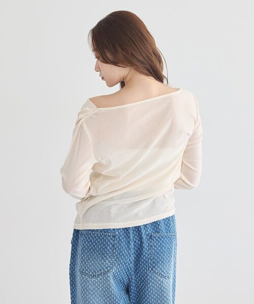 earth music&ecology(アースミュージックアンドエコロジー)の「ドレープカットチュールフロッキープルオーバー(Tシャツ/カットソー・レディース・ピンク系その他3/ブラック/ブラウン/アイボリー・FREE)」の8枚目の写真