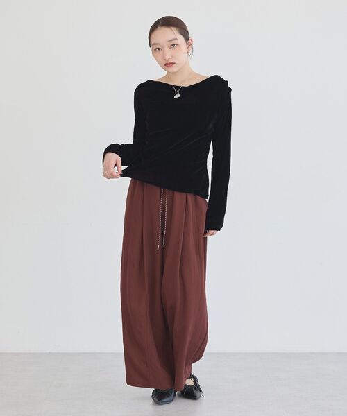 earth music&ecology(アースミュージックアンドエコロジー)の「ドレープカットチュールフロッキープルオーバー(Tシャツ/カットソー・レディース・ピンク系その他3/ブラック/ブラウン/アイボリー・FREE)」の14枚目の写真