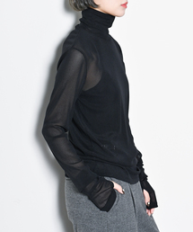 CITYSHOP | 《追加6》SHEER HIGH NECK TOP：カットソー(Tシャツ/カットソー)