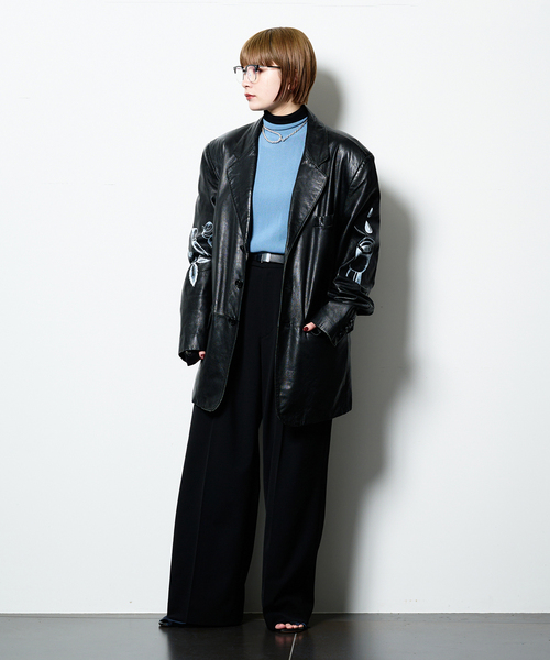 CITYSHOP(シティーショップ)の「《追加6》SHEER HIGH NECK TOP:カットソー(Tシャツ/カットソー・レディース・ネイビー/ブルー系その他/ブラウン系その他/ブラック・FREE)」の12枚目の写真