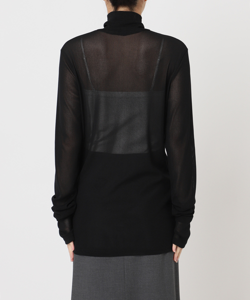 CITYSHOP(シティーショップ)の「《追加6》SHEER HIGH NECK TOP:カットソー(Tシャツ/カットソー・レディース・ネイビー/ブルー系その他/ブラウン系その他/ブラック・FREE)」の16枚目の写真