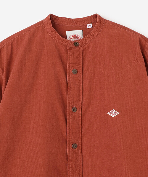 DANTON(ダントン)の「DANTON | コーデュロイ バンドカラー長袖シャツ WOMEN(シャツ/ブラウス・レディース・グレー/オレンジ・34/36)」の5枚目の写真