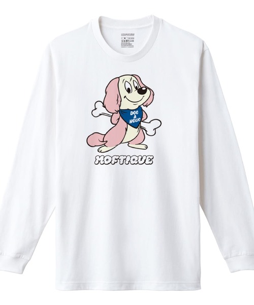Moftique（モフティック）の「Moftique（モフティック） 長袖Tシャツ メンズ アニマル 犬 ドッグ イラスト ロゴ プリント Tシャツ 長袖 ロンT ロングTシャツ カットソー トップス レディース ユニセックス（Tシャツ/カットソー・メンズ・ブラック系1/ブラック系2/ホワイト系1/ホワイト系2・M/L/XL）」の3枚目の写真