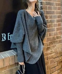ヘムラインBIGシルエットオフショルニットプルオーバー