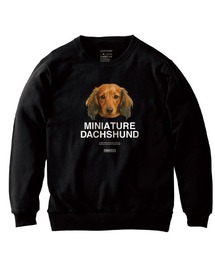 Moftique(モフティック) トレーナー スウェット 裏毛 ミニチュアダックスフンド ドッグ ペット アニマル プリント トップス レディース ユニセックス