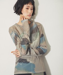 ANOTHER S（アナザーエス）の「ペイント総柄シアークルーネックプルオーバー（Tシャツ/カットソー）」