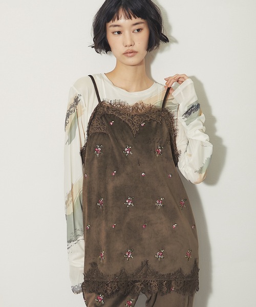 ANOTHER S（アナザーエス）の「ペイント総柄シアークルーネックプルオーバー（Tシャツ/カットソー・レディース・グレー/ブラック/アイボリー・FREE）」の15枚目の写真