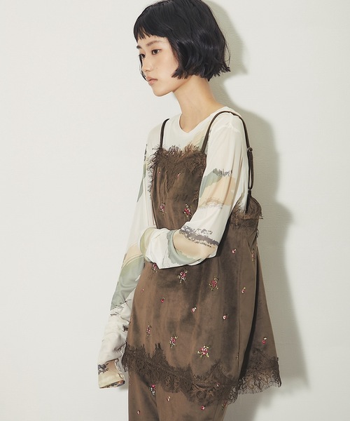 ANOTHER S（アナザーエス）の「ペイント総柄シアークルーネックプルオーバー（Tシャツ/カットソー・レディース・グレー/ブラック/アイボリー・FREE）」の11枚目の写真