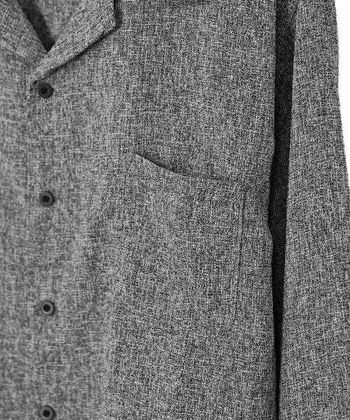 SOMEDIFF(サムディフ)の「サマーツイードオープンカラー長袖シャツ メンズ カジュアルシャツ トップス 秋服 冬服(シャツ/ブラウス・メンズ・ネイビー/ブラック/ホワイト・XL/M/XXL/L)」の22枚目の写真