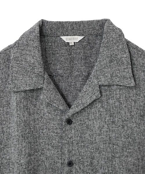 SOMEDIFF(サムディフ)の「サマーツイードオープンカラー長袖シャツ メンズ カジュアルシャツ トップス 秋服 冬服(シャツ/ブラウス・メンズ・ネイビー/ブラック/ホワイト・XL/M/XXL/L)」の15枚目の写真