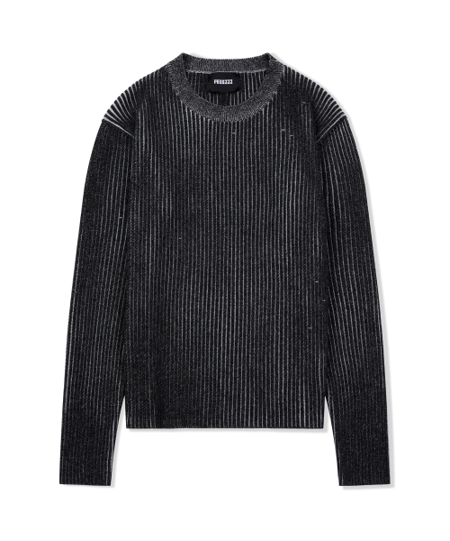 PHOS333（フォースサンサンサン）の「M リブニットセーター/ブラック（ニット/セーター・メンズ・その他・LARGE）」の4枚目の写真