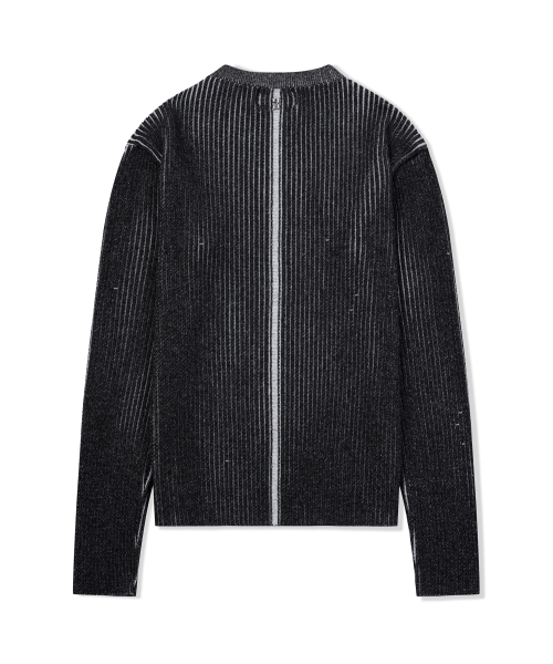 PHOS333（フォースサンサンサン）の「M リブニットセーター/ブラック（ニット/セーター・メンズ・その他・LARGE）」の5枚目の写真