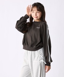 repipi armario（レピピ アルマリオ）の「【repipi armario / レピピアルマリオ】キッズラインテープクロップド丈スウェット　トレーナー（スウェット）」