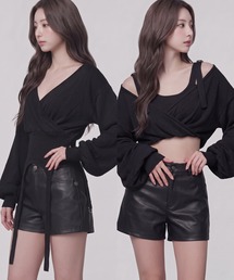ガーターデザイン2WAYカシュクールニット