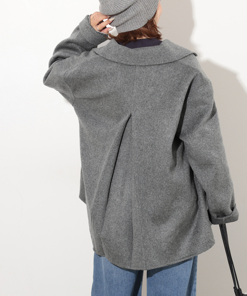 JOURNAL STANDARD relume（ジャーナルスタンダード　レリューム）の「ウールカシミヤハーフコート（その他アウター・レディース・ベージュ/チャコールグレー・36/38）」の22枚目の写真