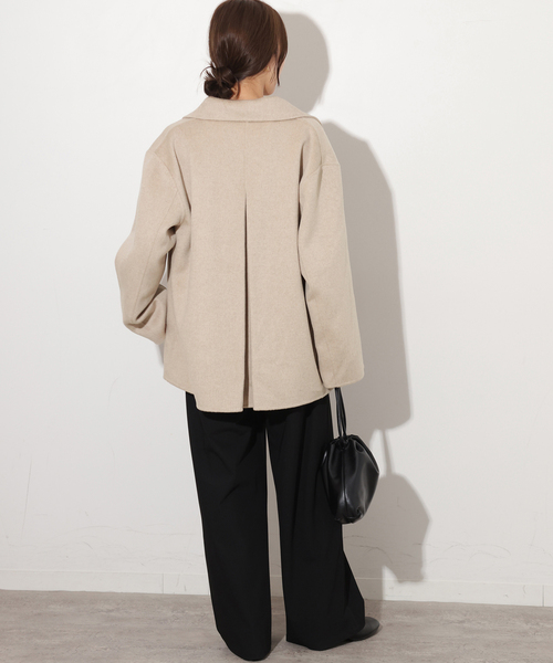 JOURNAL STANDARD relume（ジャーナルスタンダード　レリューム）の「ウールカシミヤハーフコート（その他アウター・レディース・ベージュ/チャコールグレー・36/38）」の14枚目の写真