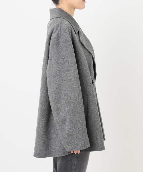 JOURNAL STANDARD relume（ジャーナルスタンダード　レリューム）の「ウールカシミヤハーフコート（その他アウター・レディース・ベージュ/チャコールグレー・36/38）」の9枚目の写真