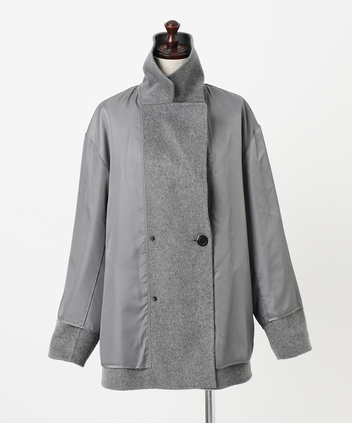 JOURNAL STANDARD relume（ジャーナルスタンダード　レリューム）の「ウールカシミヤハーフコート（その他アウター・レディース・ベージュ/チャコールグレー・36/38）」の12枚目の写真