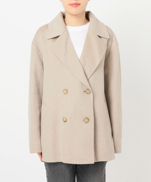 JOURNAL STANDARD relume（ジャーナルスタンダード　レリューム）の「ウールカシミヤハーフコート（その他アウター・レディース・ベージュ/チャコールグレー・36/38）」の5枚目の写真