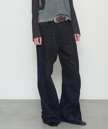 【NVRFRGT】3D TWISTED WIDE LEG JEANS