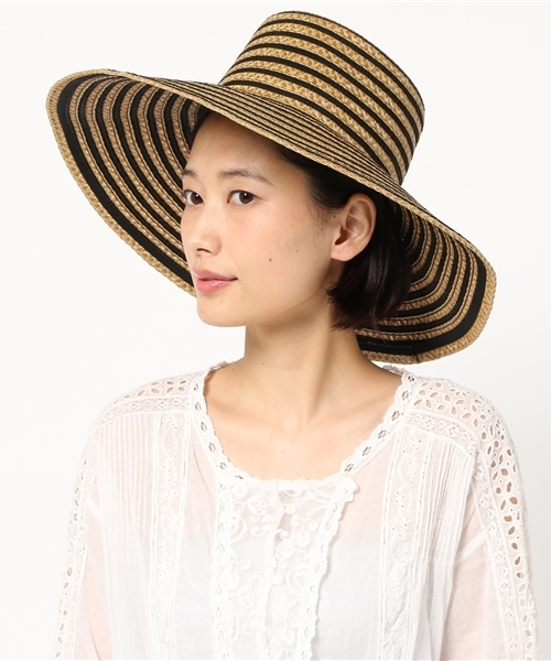 FIGARO Paris(フィガロパリ)の「ERIC JAVITS ストライプ HAT(ハット・レディース・ブラック系その他・FREE)」の3枚目の写真