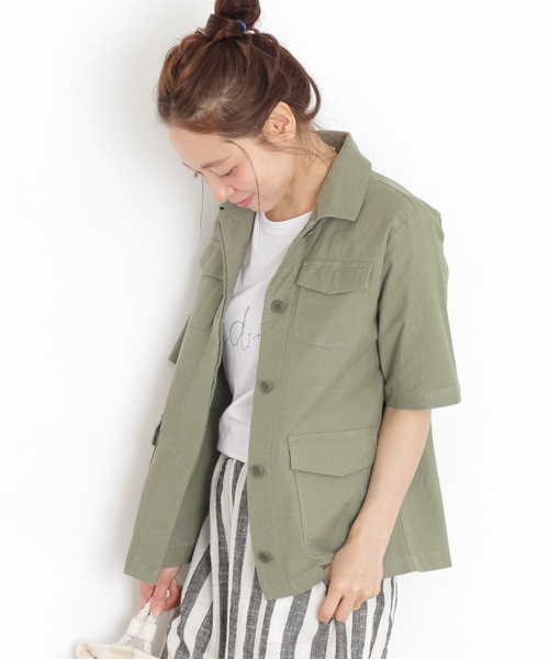URBAN RESEARCH Sonny Label（アーバンリサーチサニーレーベル）の「Sonny Label  サファリシャツジャケット（シャツ/ブラウス・レディース・ベージュ/カーキ・FREE）」の2枚目の写真