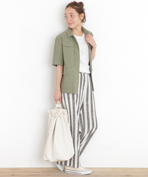 URBAN RESEARCH Sonny Label（アーバンリサーチサニーレーベル）の「Sonny Label  サファリシャツジャケット（シャツ/ブラウス・レディース・ベージュ/カーキ・FREE）」の3枚目の写真