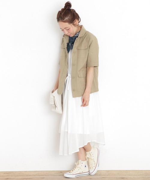 URBAN RESEARCH Sonny Label（アーバンリサーチサニーレーベル）の「Sonny Label  サファリシャツジャケット（シャツ/ブラウス・レディース・ベージュ/カーキ・FREE）」の5枚目の写真