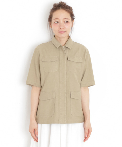 URBAN RESEARCH Sonny Label（アーバンリサーチサニーレーベル）の「Sonny Label  サファリシャツジャケット（シャツ/ブラウス・レディース・ベージュ/カーキ・FREE）」の6枚目の写真