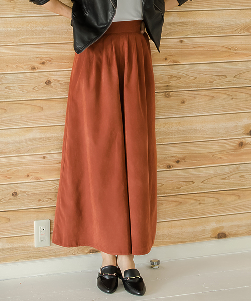 Re:EDIT（リエディ）の「ピーチスキンスカンツ/ガウチョ/ワイドパンツ[2016秋新作][リエディオリジナル][2016AW展示会][Re:EDIT/リエディ]（その他パンツ・レディース・ベージュ/オレンジ/キャメル/ブラック・LARGE/MEDIUM）」の4枚目の写真